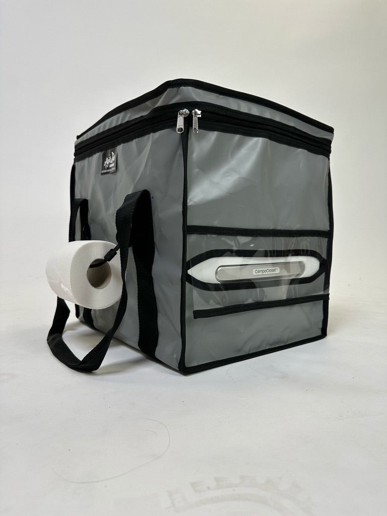 Compo Closet Australia travel bag in black with multiple compartments and adjustable straps, suitable for short trips and travel.