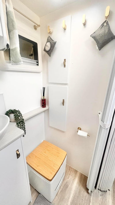 Bamboo seat cover by Compo Closet Australia, showing a close-up of the natural bamboo material on a chair seat.
