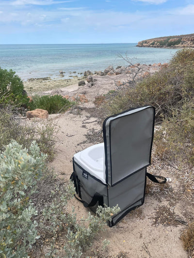 Portable Cuddy Composting Toilet by Compo Closet Australia, designed for caravan and off-grid living, shown in all-white compact design.