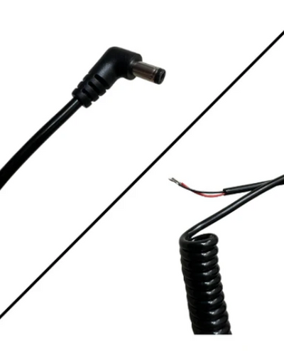 Stretchy power cable from Compo Closet Australia, flexible and durable with connectors at both ends for electronic device charging.