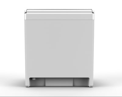 Cuddy composting toilet by Compo Closet Australia, rear view showing compact, portable design ideal for caravans and off-grid living.